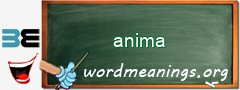 WordMeaning blackboard for anima